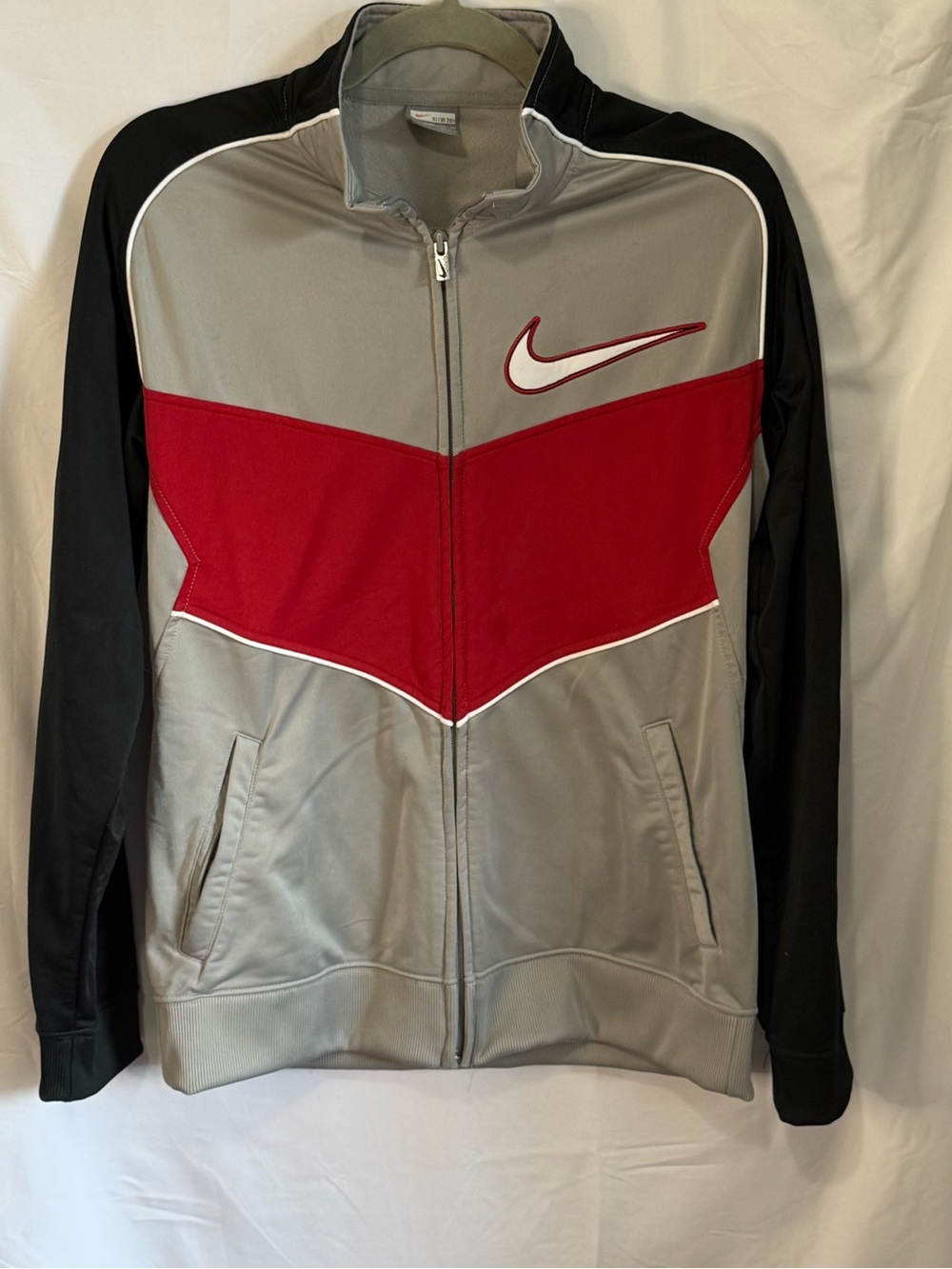 Nike Boy’s Red, Gray & Black Colorblock Track Jacket
